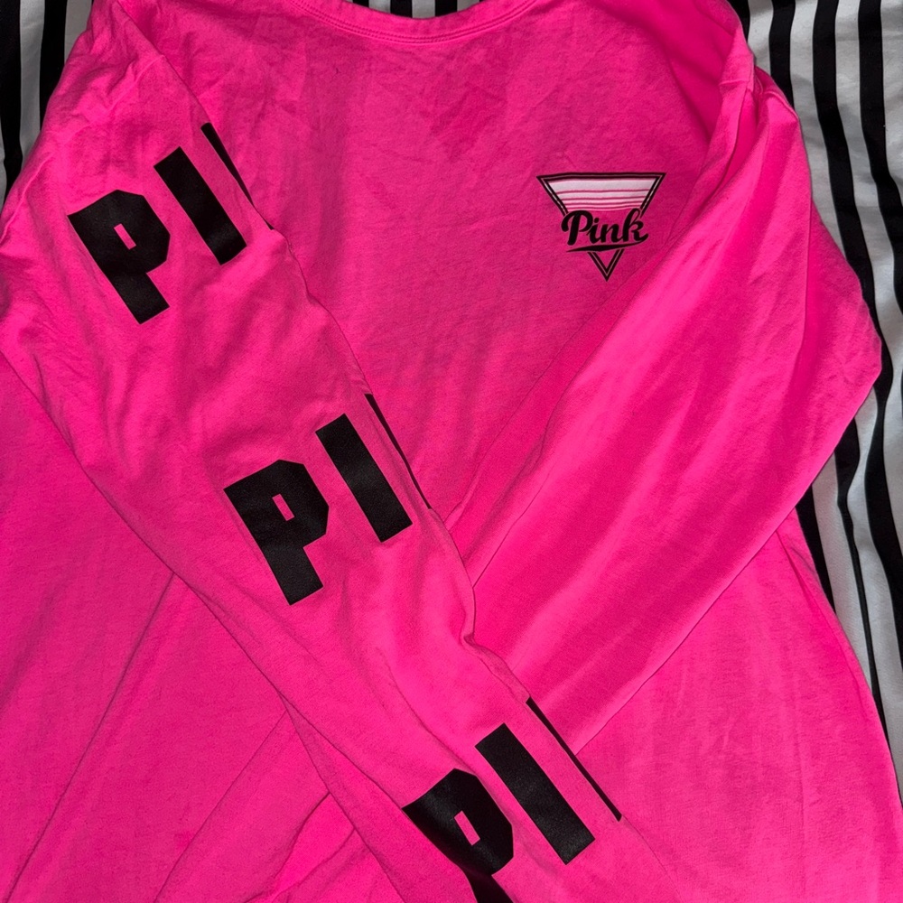 🖤PINK Victoria's Secret Bright Pink & Black Top🩷